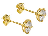 5 mm Cubic Zirconia, 9ct Solid Yellow Gold Solitaire Stud Earrings