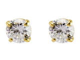 5 mm Cubic Zirconia, 9ct Solid Yellow Gold Solitaire Stud Earrings