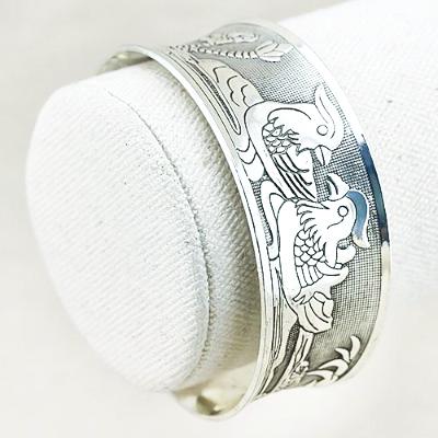 Antique Style German Silver Adjustable Oriental Design Bangle