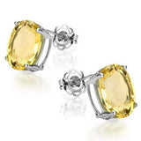 1.42 Carat (TW) Natural Citrine, 925 Sterling Silver Earrings
