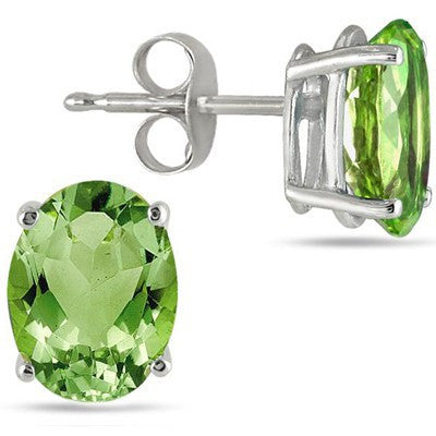 Simple yet stunning Oval Cut Natural Peridot Sterling Silver Earrings