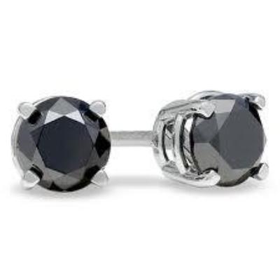 Absolutely Stunning Black Diamond and Sterling Silver Earrings. Gemstone size approximately 6mm.
