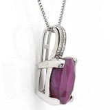 An excellent 4.51 Carat Genuine Corundum Ruby and Genuine Diamond mounted on a 925 Sterling Silver Pendant.
