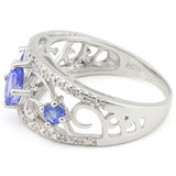 Lovely 0.68 Carat (Total Weight) Genuine Tanzanite and Genuine Diamond, 925 Sterling Silver Ring. A real stunner of a ring, which comes in a nice gift box.
