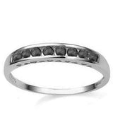 1/2 Carat (total weight) 8 pieces Sapphire, 10K Solid White Gold Eternity Ring