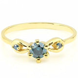 1/3 Carat Genuine Blue Diamond, 14K Solid Gold Engagement Ring