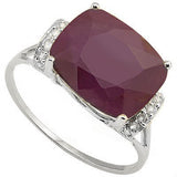 A very glamorous 5.33 carat (total weight) Ruby and Diamond, 10K Solid White Gold Ring.