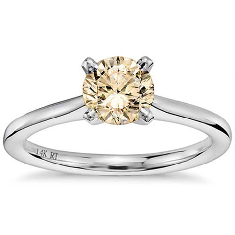0.270ct Chocolate Diamond 14K Solid White Gold Solitaire Engagement Ring