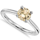 0.270ct Chocolate Diamond 14K Solid White Gold Solitaire Engagement Ring
