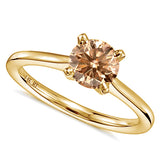 0.210ct Chocolate Diamond 14K Solid Yellow Gold Solitaire Engagement Ring