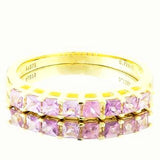 Beautiful Anniversary Band 8 Pieces of Square Cut Purple Sapphire (Total Carat Weight of 0.75) 9 ct Solid Yellow Gold  anniversary Ring.