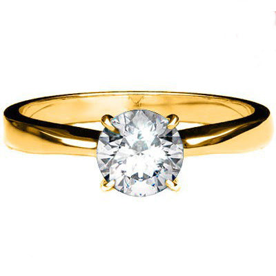 A delicate yet extremely beautiful handcrafted 0.210 carat round cut genuine sparkling white diamond 14K solid yellow gold solitaire engagement ring.
