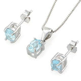 A beautiful jewellery set comprising of a oval cut swiss topaz necklace and matching earrings