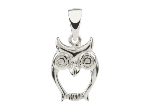 Solid Silver Owl 3 Dimensional Pendant