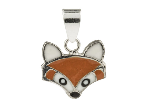 Fox Enamelled Solid Sterling Silver Pendant