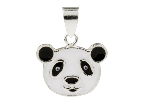 Panda Enamelled Solid Sterling Silver Pendant